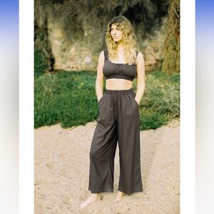 SOLD! OZMA Crop Wide Leg, Regen Silk Noil - sold out color